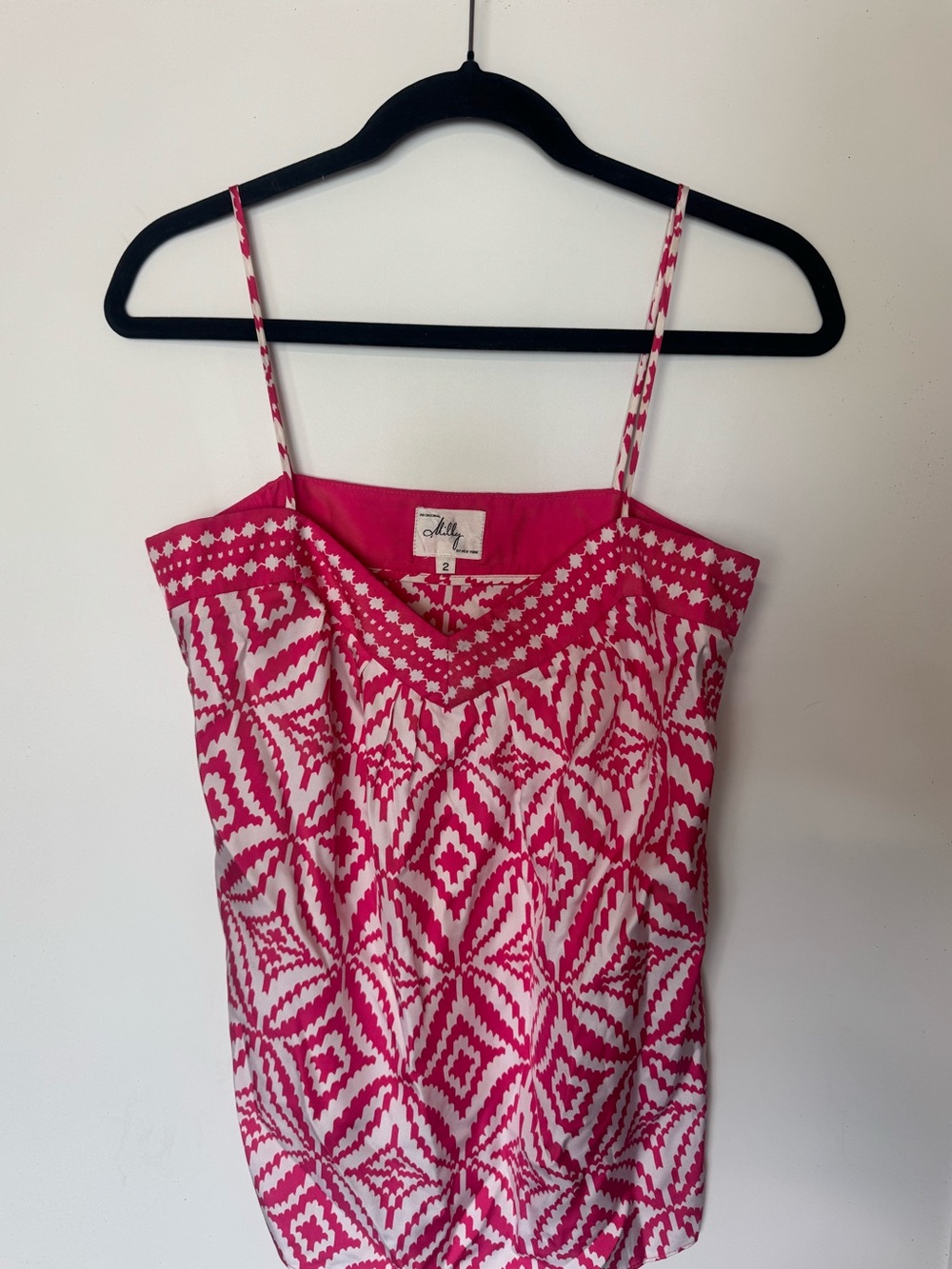 100% silk tropical vacay top
